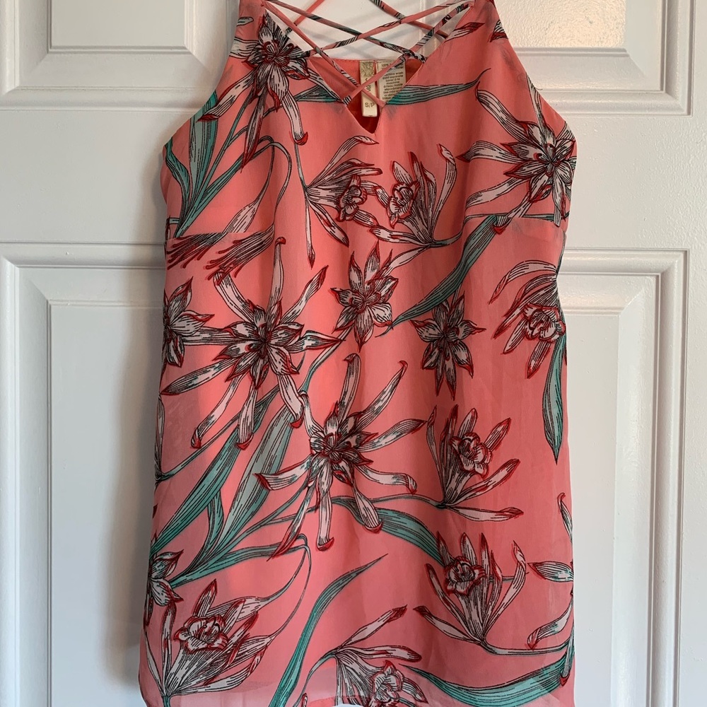 Floral Print Strappy Top